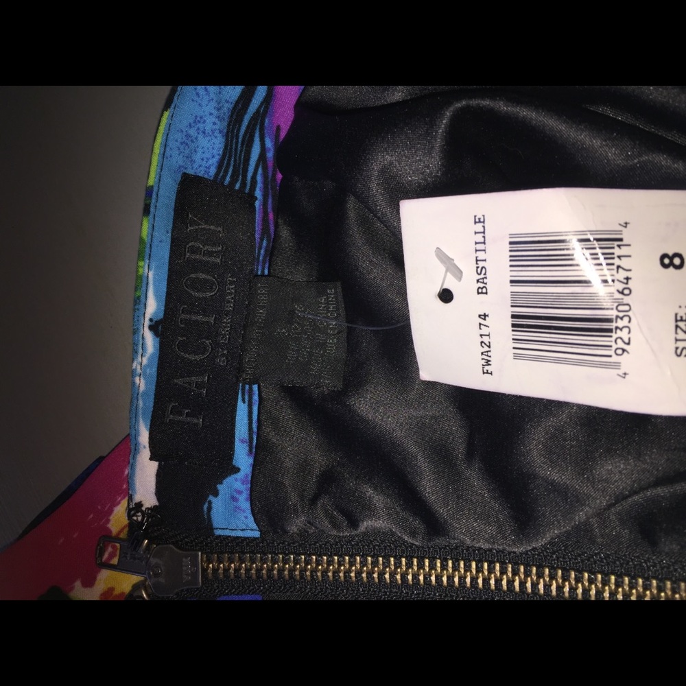 Brush stroke strapless dress sz8 nwt Eric hart - Picture 6 of 6